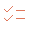 Checklist with two checkmarks, one next to a document and the other next to a list