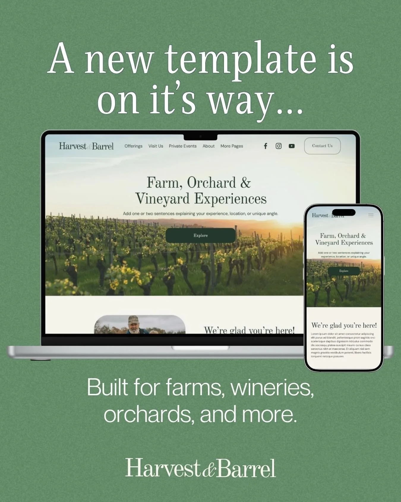 Your farm, winery, or orchard deserves a website as beautiful as what you grow. I&rsquo;ve been working on something and I think you&rsquo;re going to love it&hellip;

A brand new Squarespace website template built specifically for farms, wineries, c