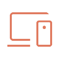 Outline of a computer monitor and a smartphone.
