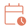 Calendar icon with a clock