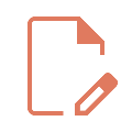 Icon of a document with a pen, indicating editing or writing
