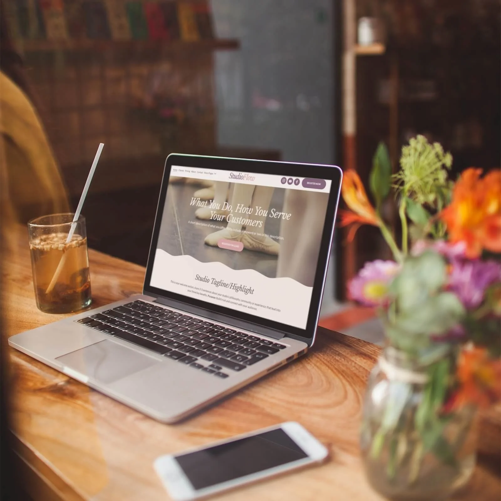 Studio Flow Squarespace Template MacBook Home Page Display