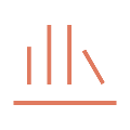 Abstract icon with three vertical lines, a diagonal line, and a horizontal line.