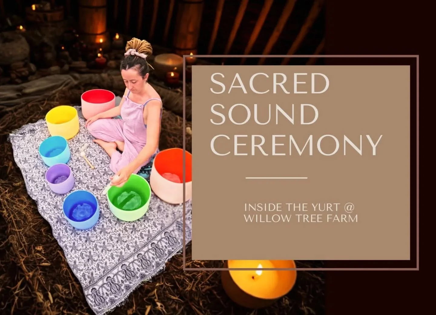 Sacred Sound Ceremony 

✨️ Quartz Crystal Singing Bowls for Chakra Healing

✨️ Shamanic Sami Drum 

✨️ Koshi Chimes

✨️ Handpan from Olie 

See event info below ✔️