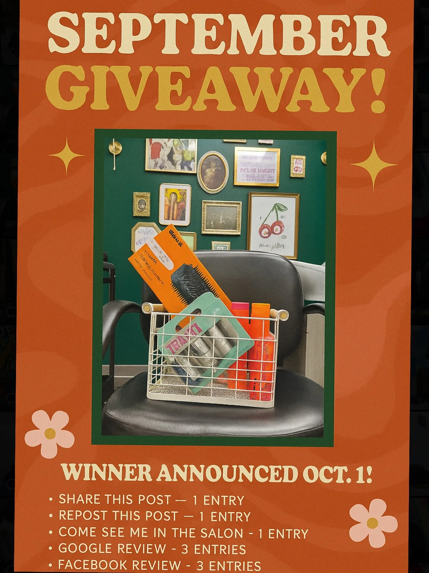 🍒✨ September Giveaway! ✨🍒
I&rsquo;m celebrating all the good vibes this fall with a fun giveaway worth over $200! Enter to win a little Cherry Pop surprise 🎁 Winner announced October 1st!

Here&rsquo;s how to enter:
⭐ Share this post to your story