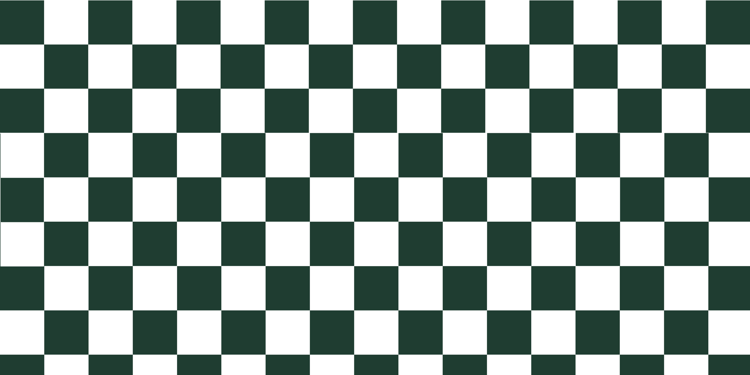 A chessboard with alternating dark green and white squares.