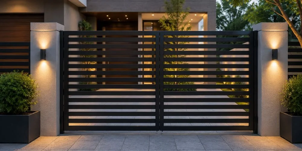 Horizontal Slat Steel Gate