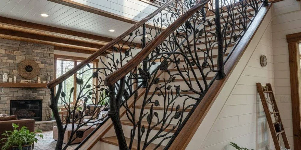 Nature-Inspired Railings (Leaf_Tree Motifs)