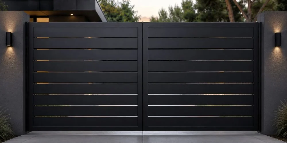 Minimalist Black Steel Gate
