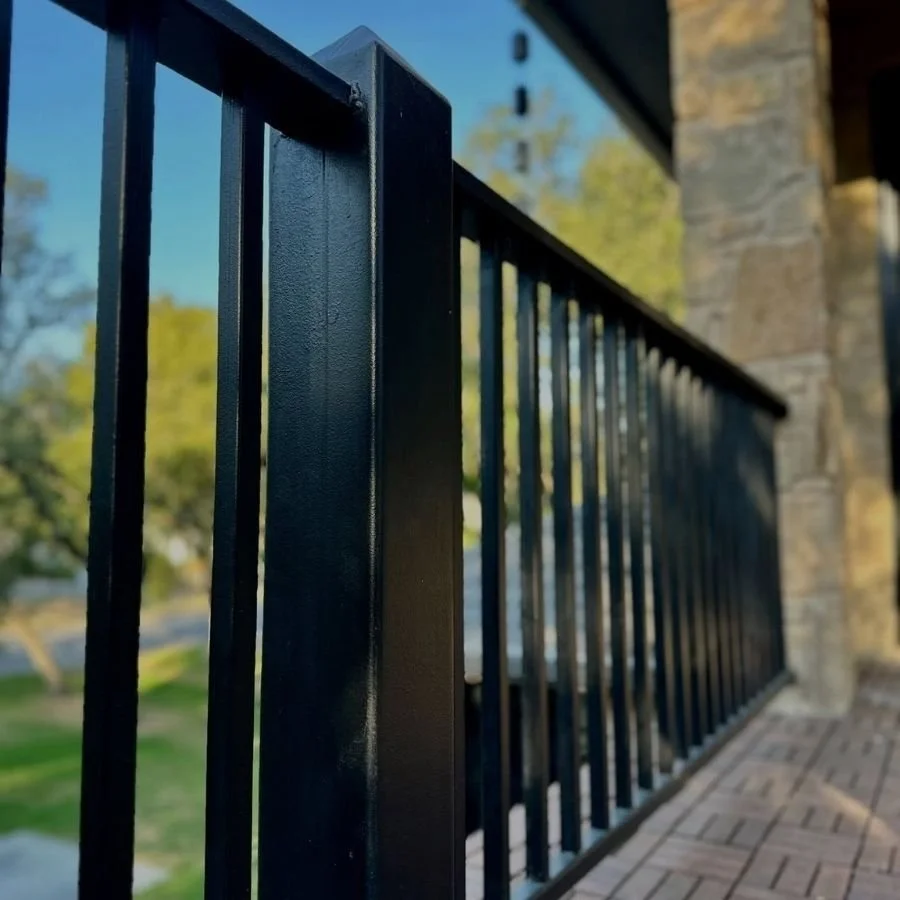 black metal railing