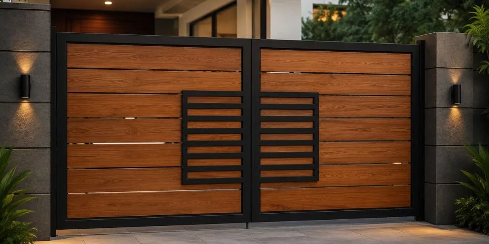 Wood and Steel Combination Gate