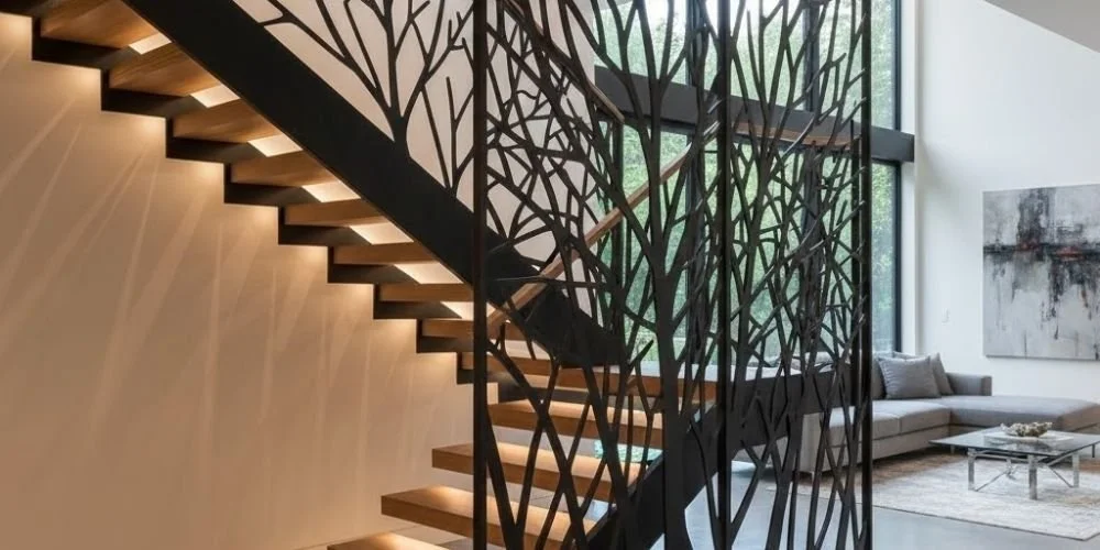 Laser-Cut Metal Railings