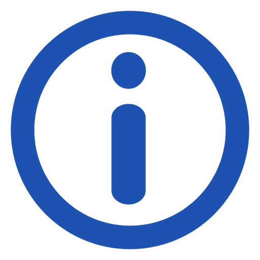Blue information icon with a lowercase letter 'i' inside a circle.