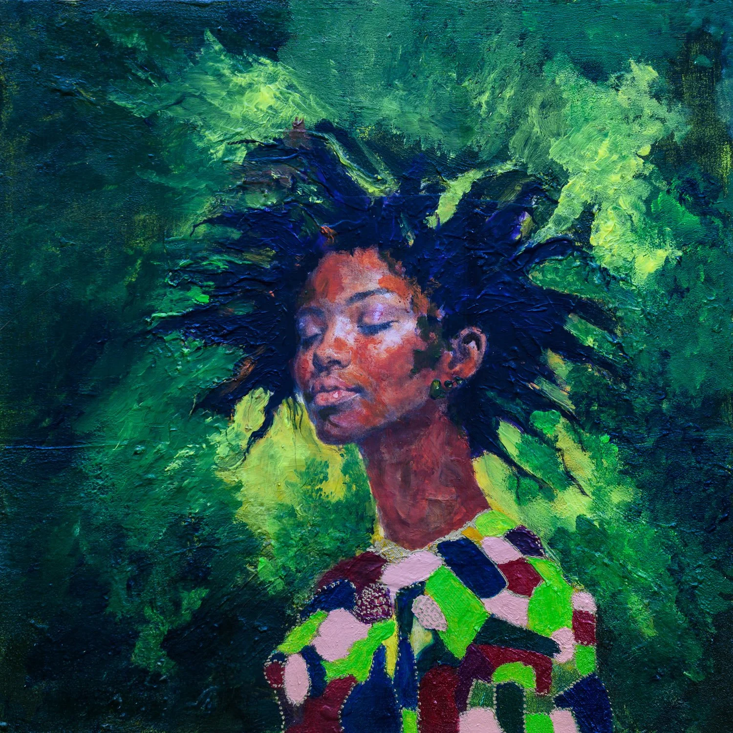 Silent Conversations - 
40 x 40cm Acrylic on Canvas