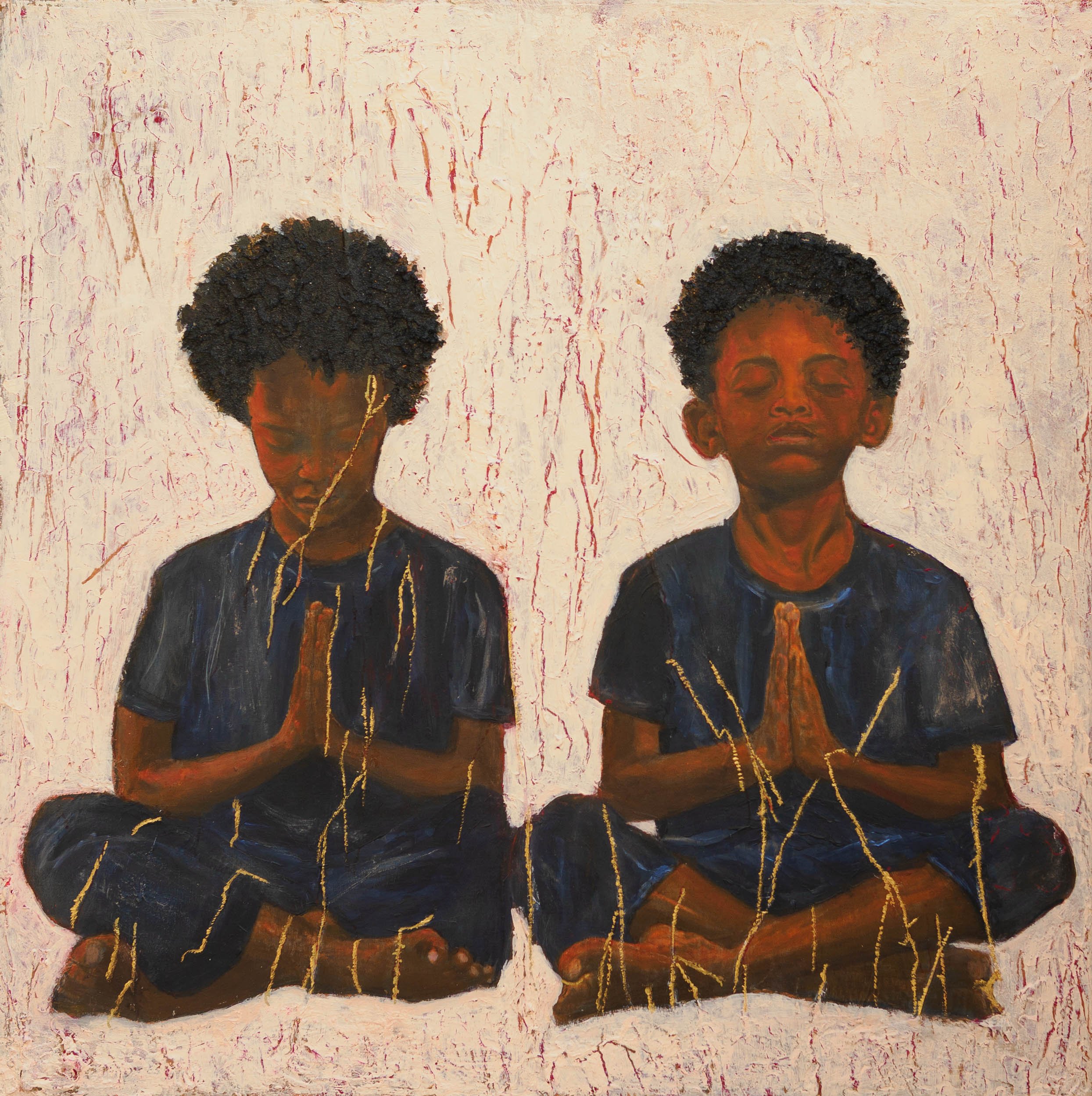 Meditating on Change - Acrylic & Mixed Media on Canvas, 60 x 60cm