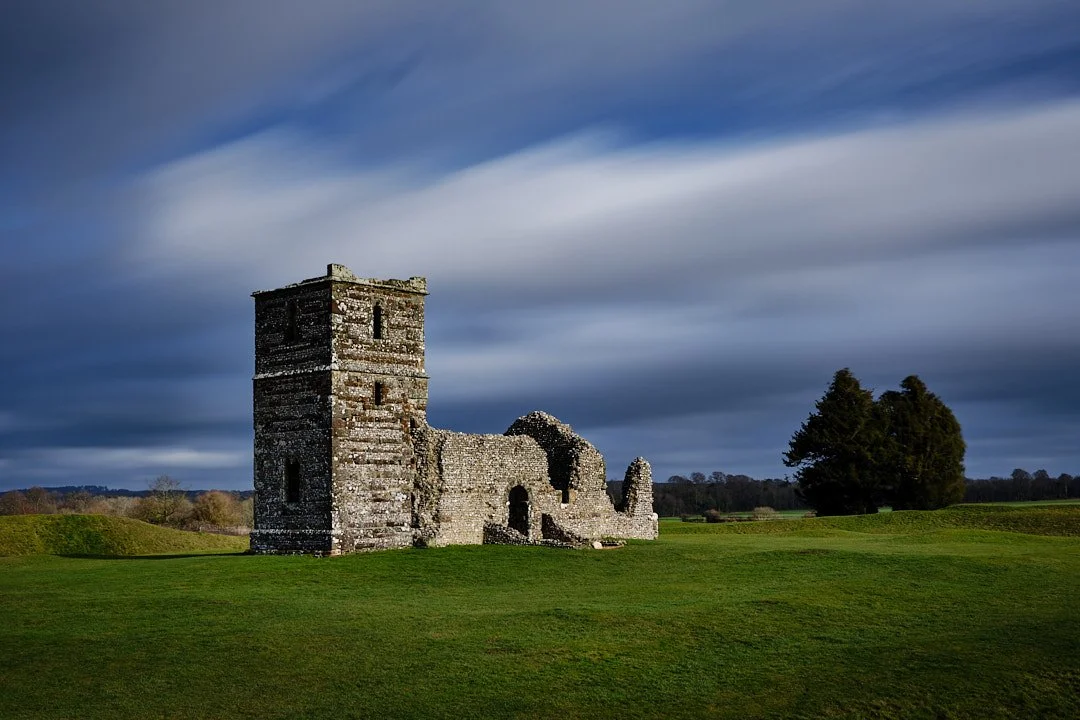 Revisiting some favourite locations for the first time in many years. A brief burst of sunlight, between showers, on a windy day at Knowlton Church in Dorset. Fujifilm GFX 100S + GF 35-70 + NiSi JetMag Pro ND 10 Stop. @fujifilmuk @nisi.uk #landscapep