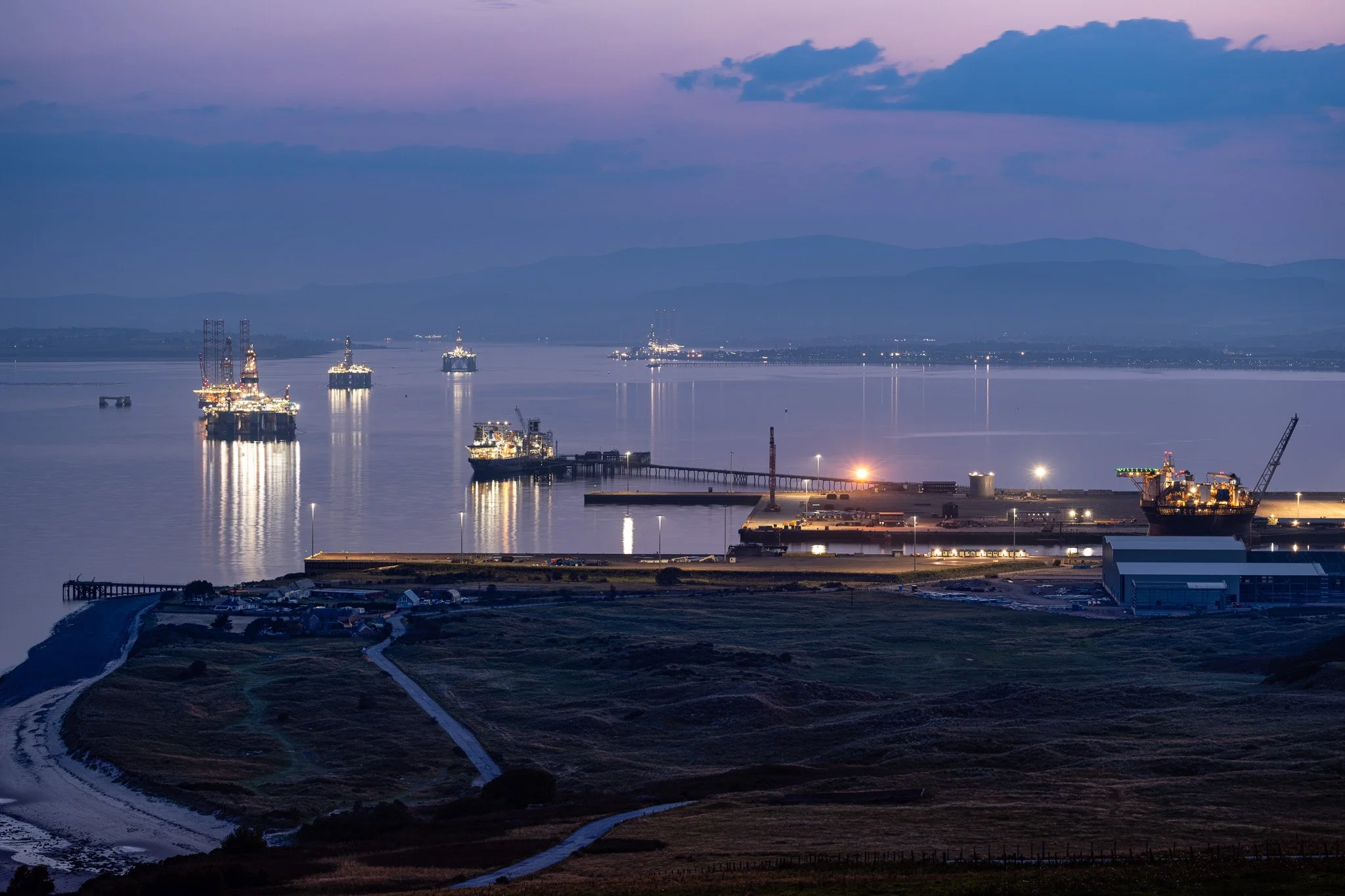 Port of Nigg + Oil Rigs in Cromarty Firth, Scotland
