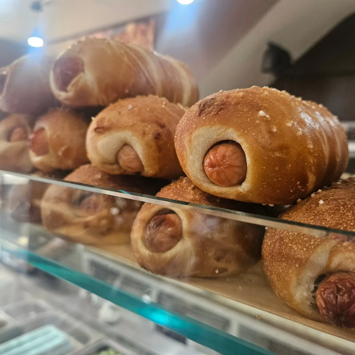 Today's $5 specials include pretzel dogs, meatloaf on poor man's brioche, ham &amp; Swiss on baby crocodile roll, meat lovers' focaccia, andBavarian lentil soup. Sweets include almond croissants, chocolate croissants, chocolate chip muffins, cherry c