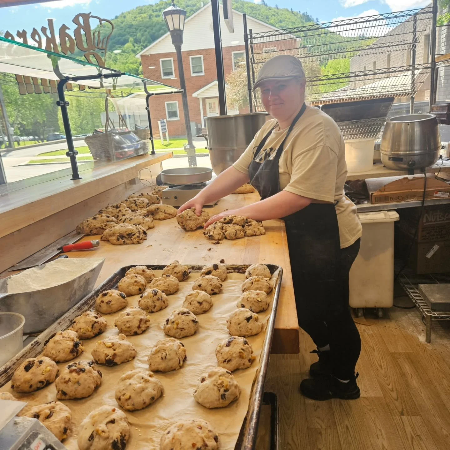 Today's $5 specials include roast pork w/ Swiss cheese &amp; sauteed crimini mushrooms on a baby crocodile roll, Dijon chicken salad on a soft roll, Italian combo on a baby crocodile roll, pretzel dogs, focaccia with scallions, bechamel, &amp; black 