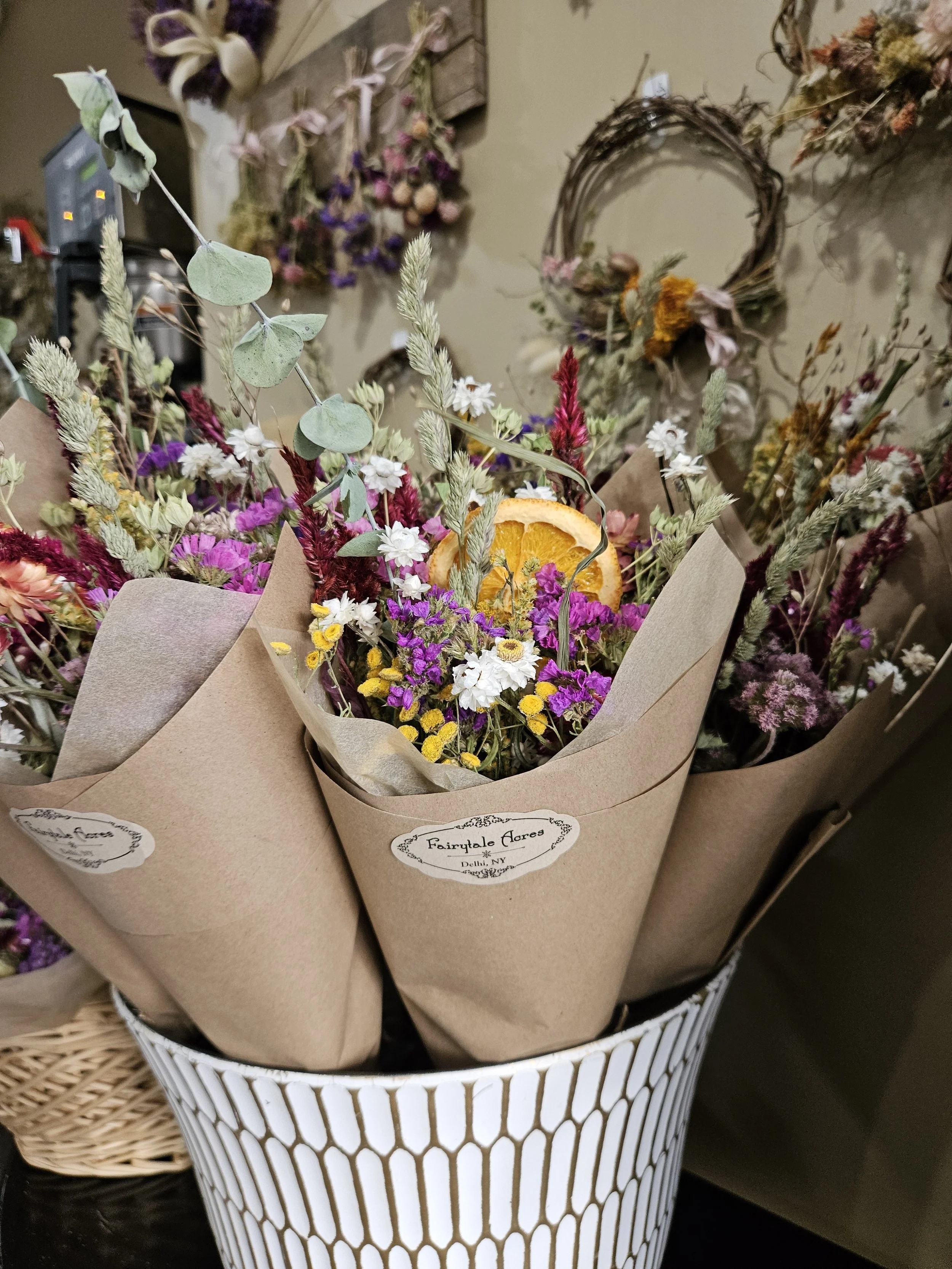 bouquet of dried flowers