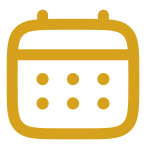 Icon of a calendar in gold color