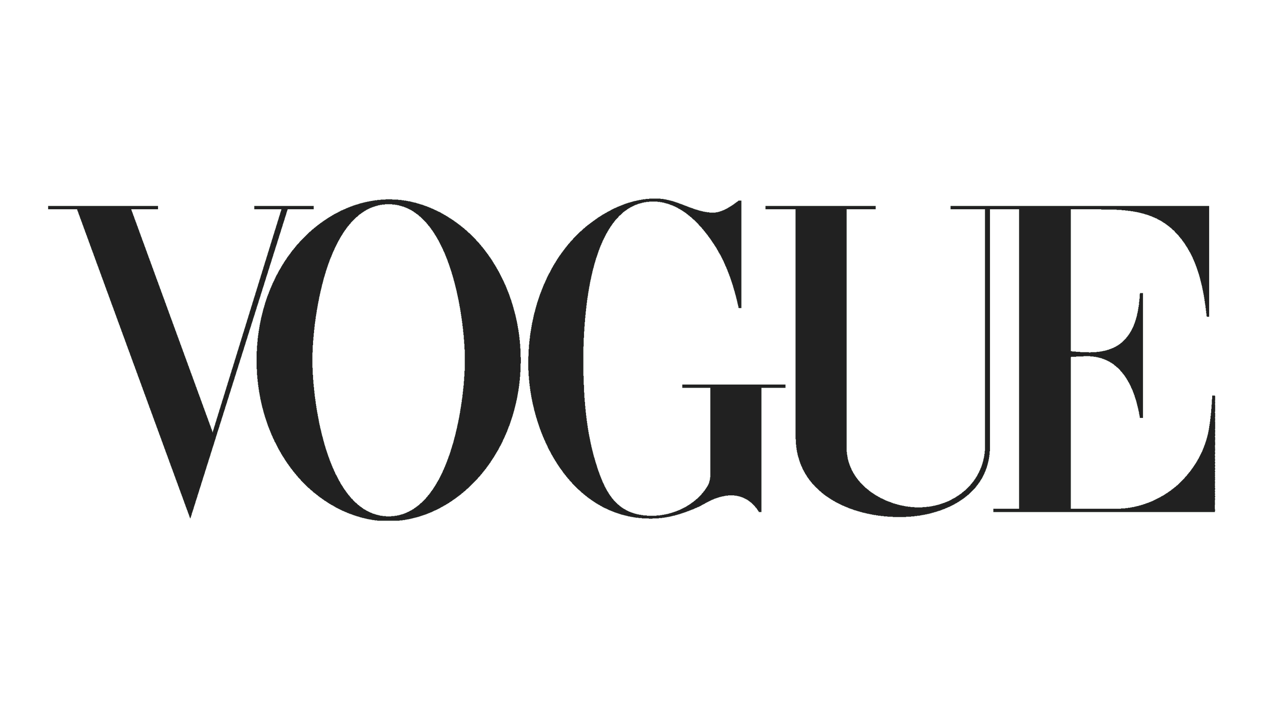 Vogue logo in black text