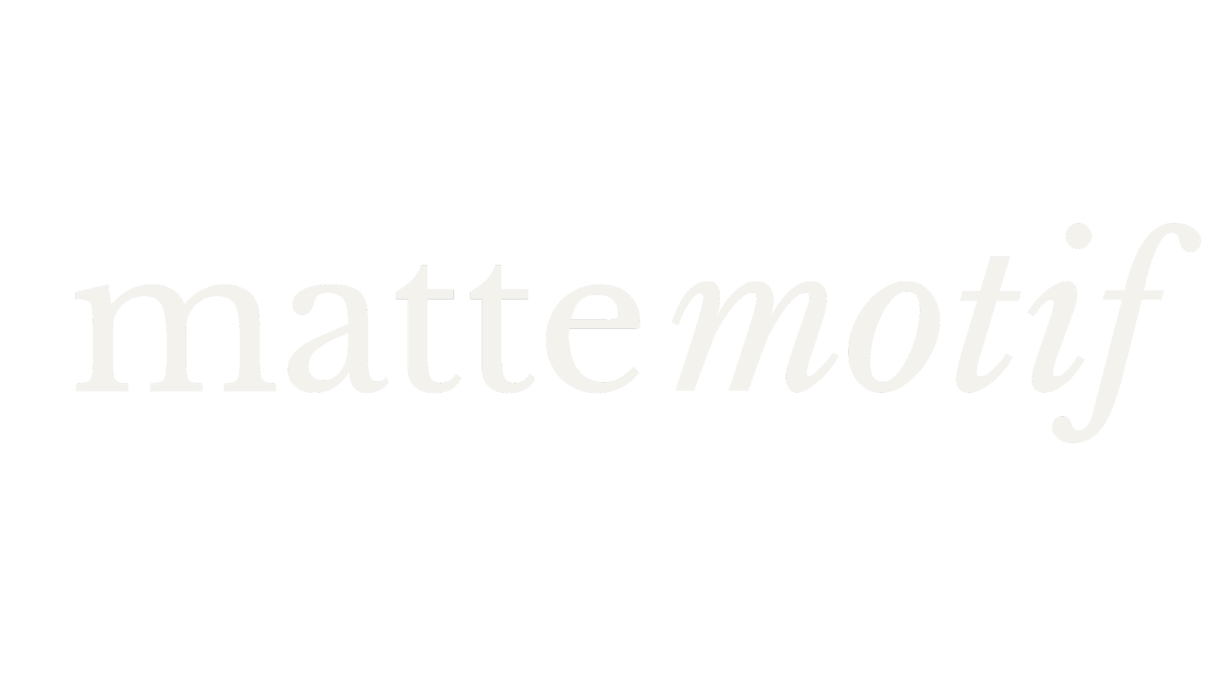 The text 'matte motif' in white and gray font on a black background.