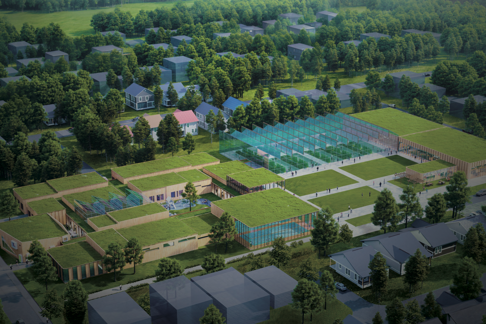 Pro bono Community Hub rendering by WZMH Architects