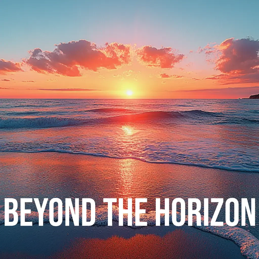 AI Creator 21000 original electronic music release Beyond The Horizon featuring AI-inspired artwork and soundtrack streaming access.