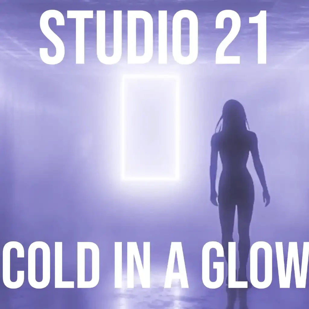 AI Creator 21000 original electronic music release Studio 21 Cold In A Glow featuring AI-inspired artwork and soundtrack streaming access.