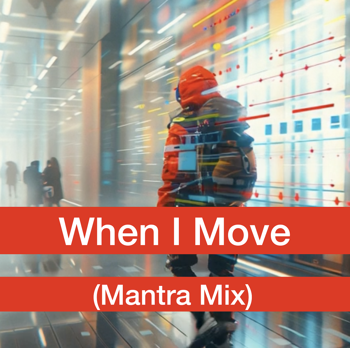 AI Creator 21000 original electronic music release When I Move Mantra Mix featuring AI-inspired artwork and soundtrack streaming access.