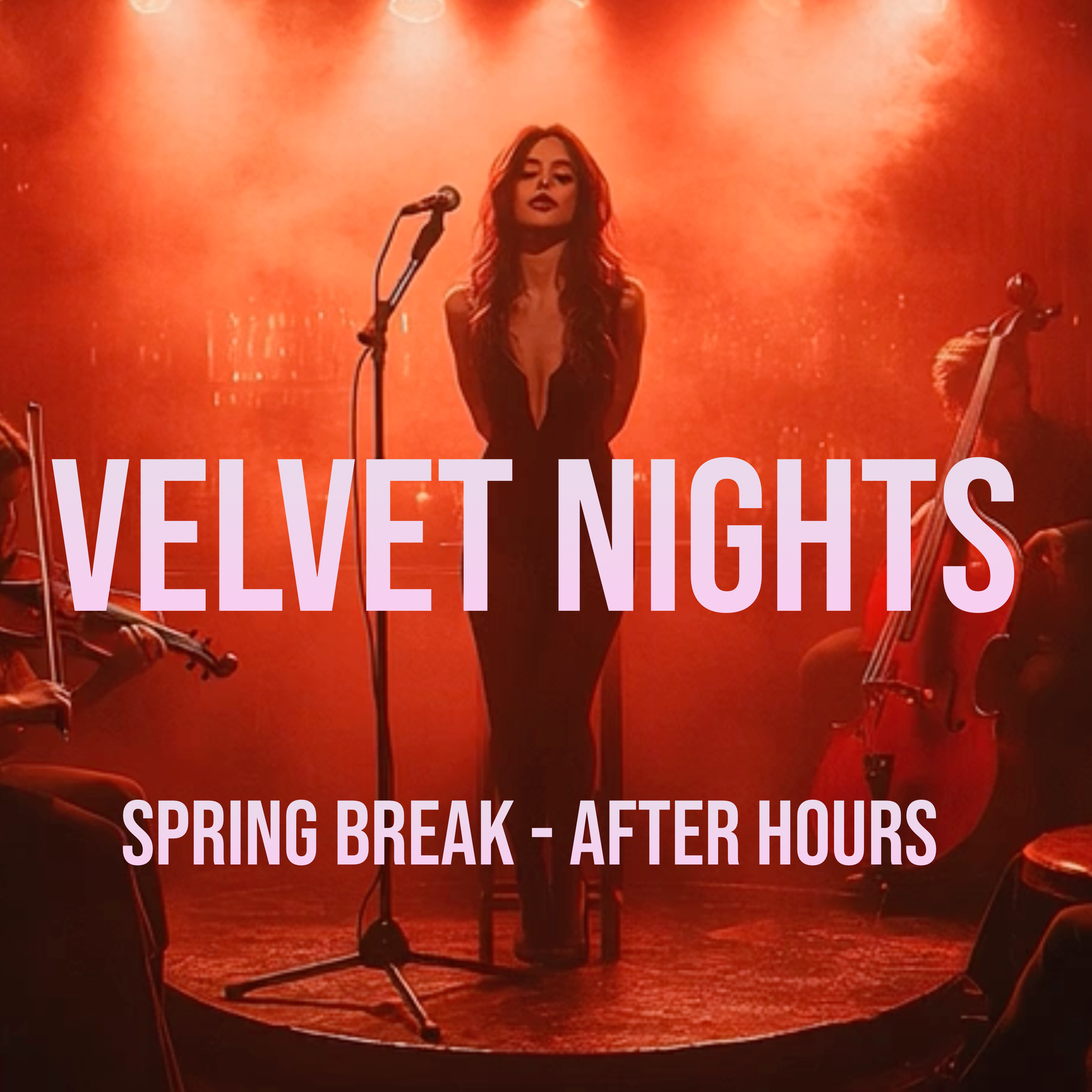 AI Creator 21000 original electronic music release Velvet Nights Spring Break After Hours featuring AI-inspired artwork and soundtrack streaming access.