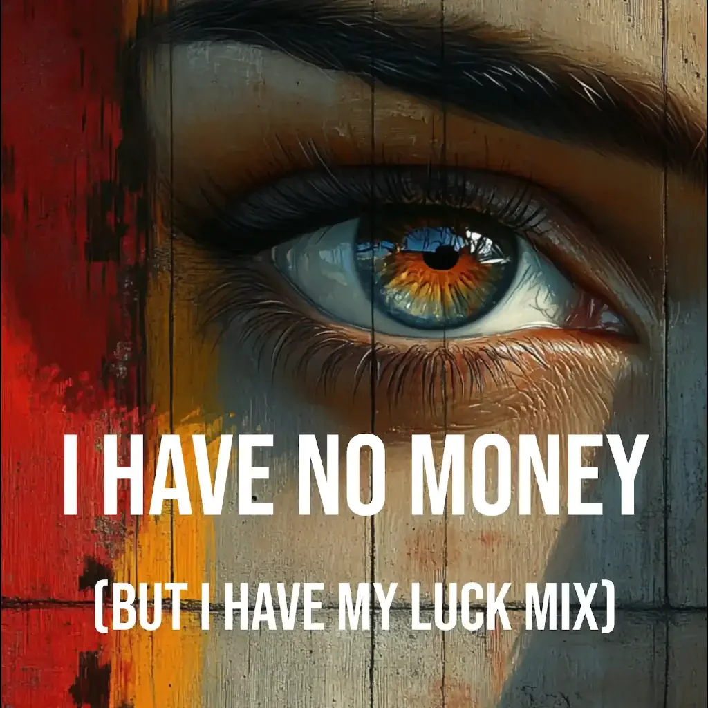 AI Creator 21000 original electronic music release I Have No Money But I Have My Luck Mix featuring AI-inspired artwork and soundtrack streaming access.