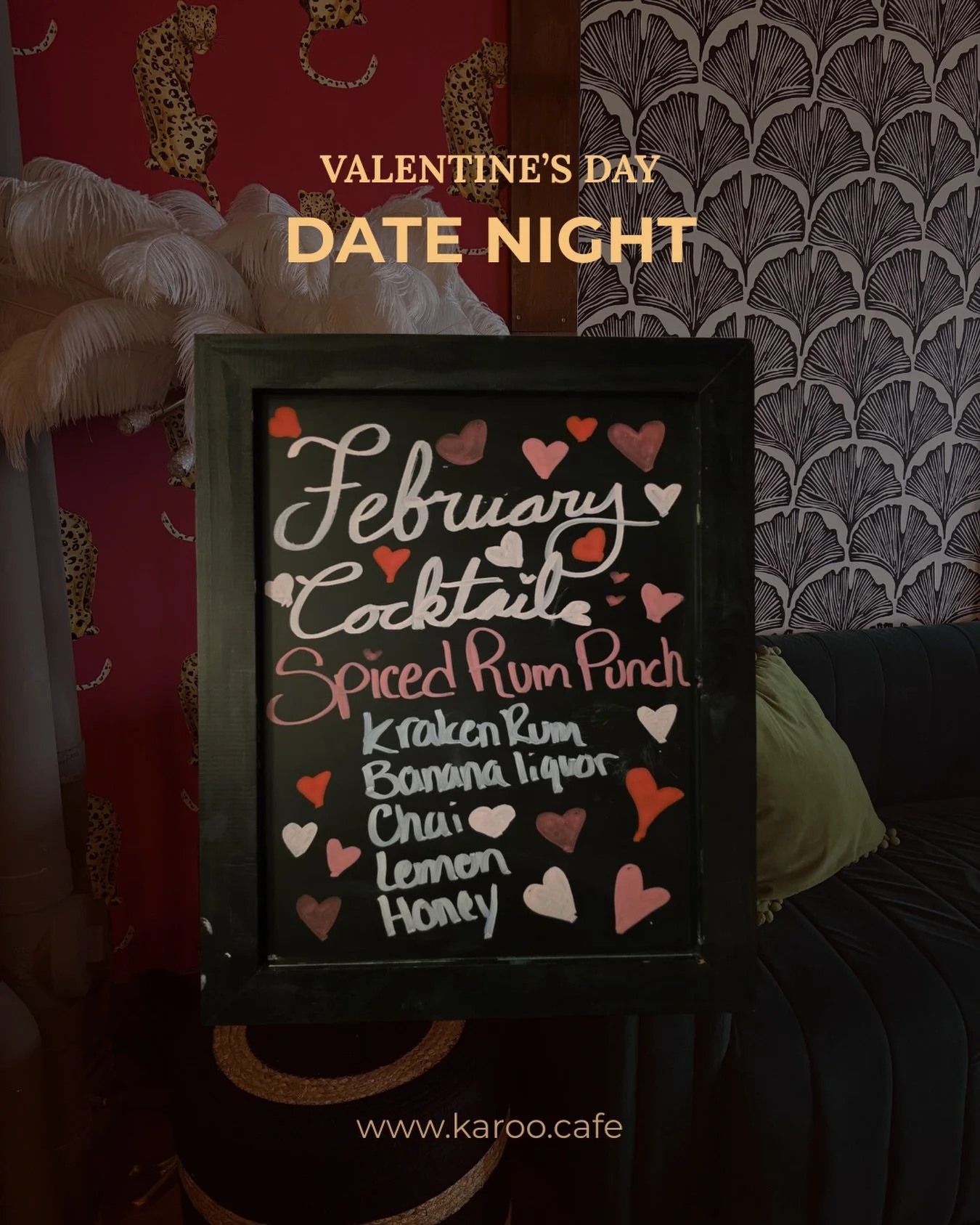 Did you know Karoo caf&eacute; was voted one of the most romantic date night spots in Downtown Seattle? 

If you&rsquo;ve left Valentine&rsquo;s plans a little late, this is your sign to call and book your table!

Our February cocktail is doing the h