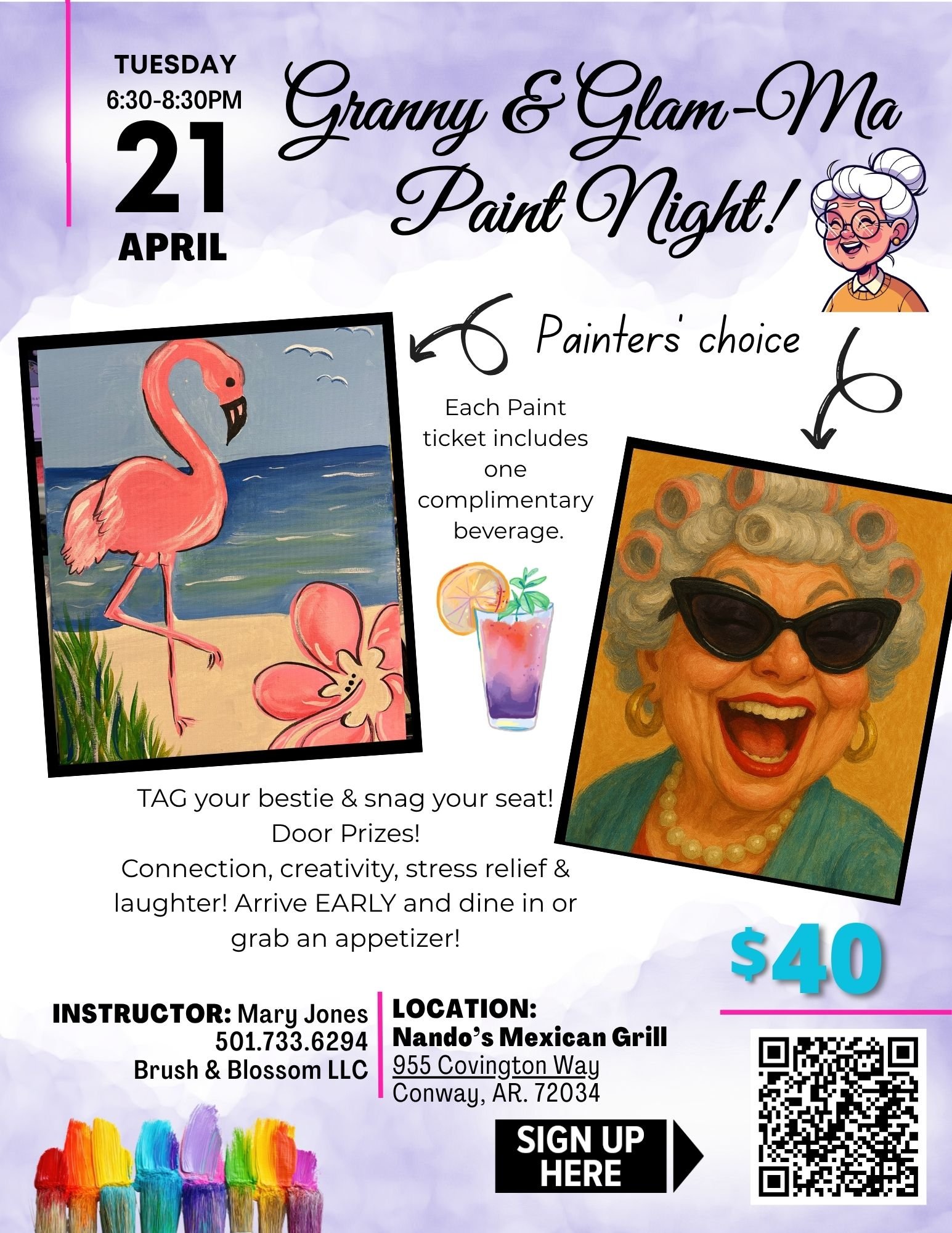 Granny & Glam-Ma Paint at Nando's! April 21, 2026 OR FLAMINGO