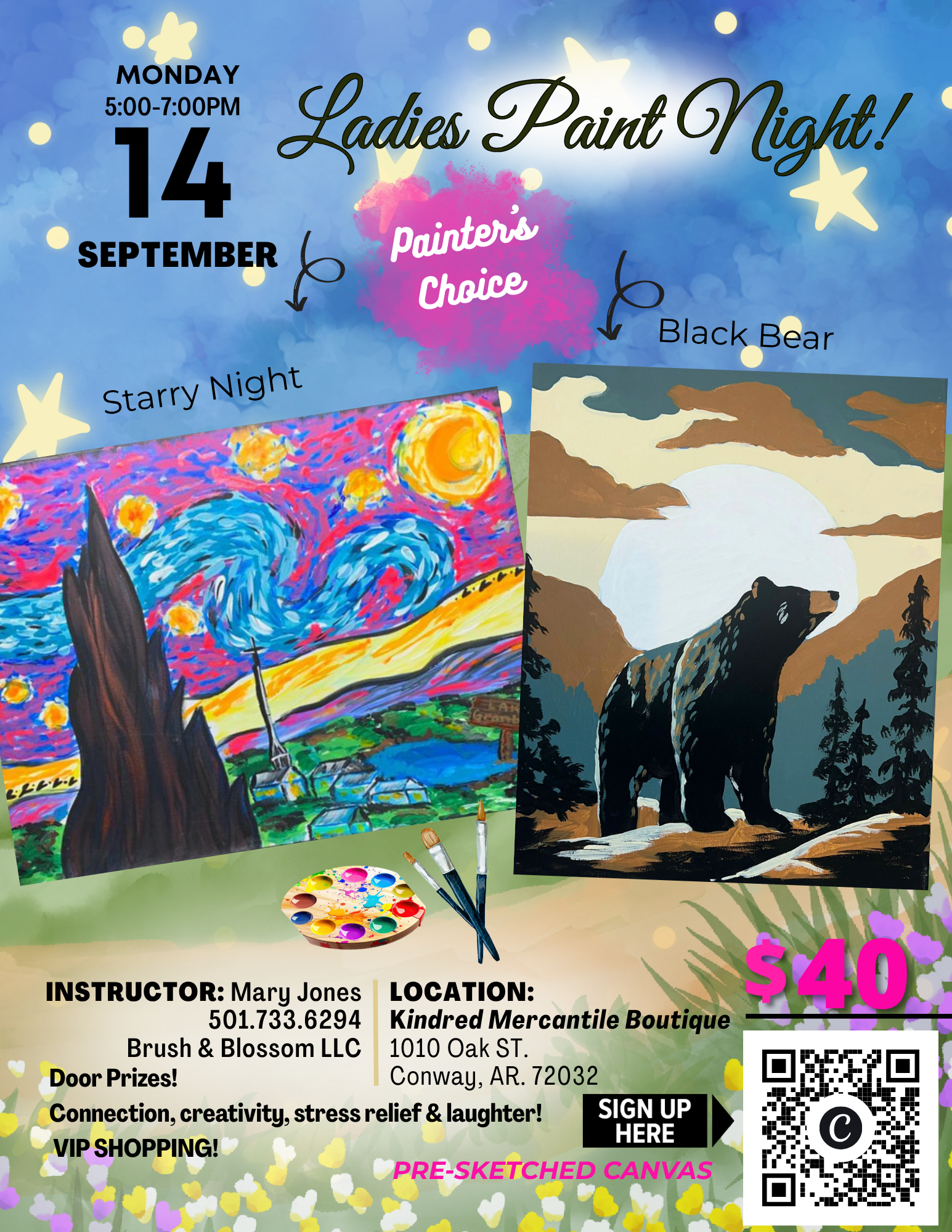 Ladies Paint Night at Kindred Mercantile Boutique! September 14th