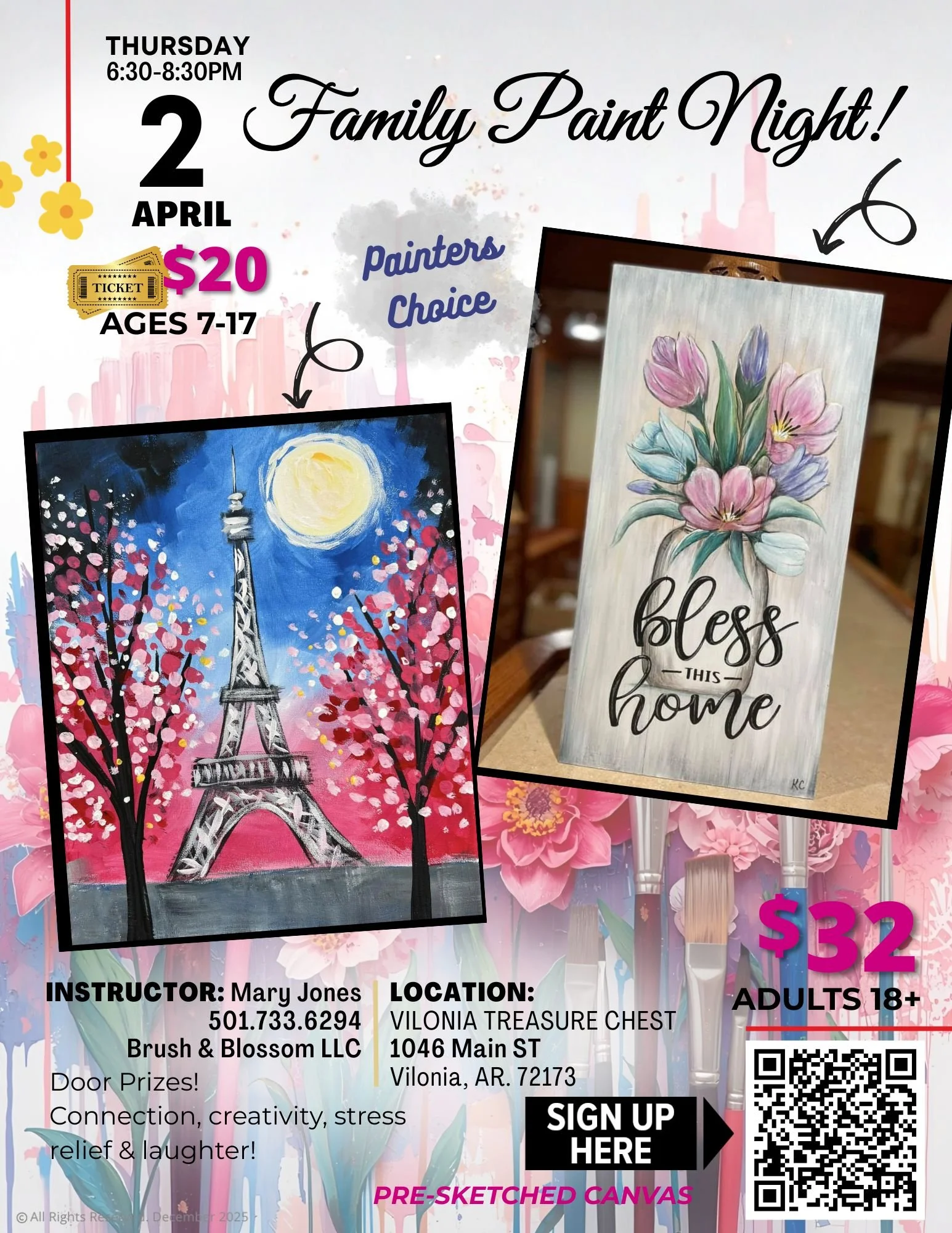 Bless this Home or Pairs Painting Class- April 2nd-Vilonia Treasure Chest