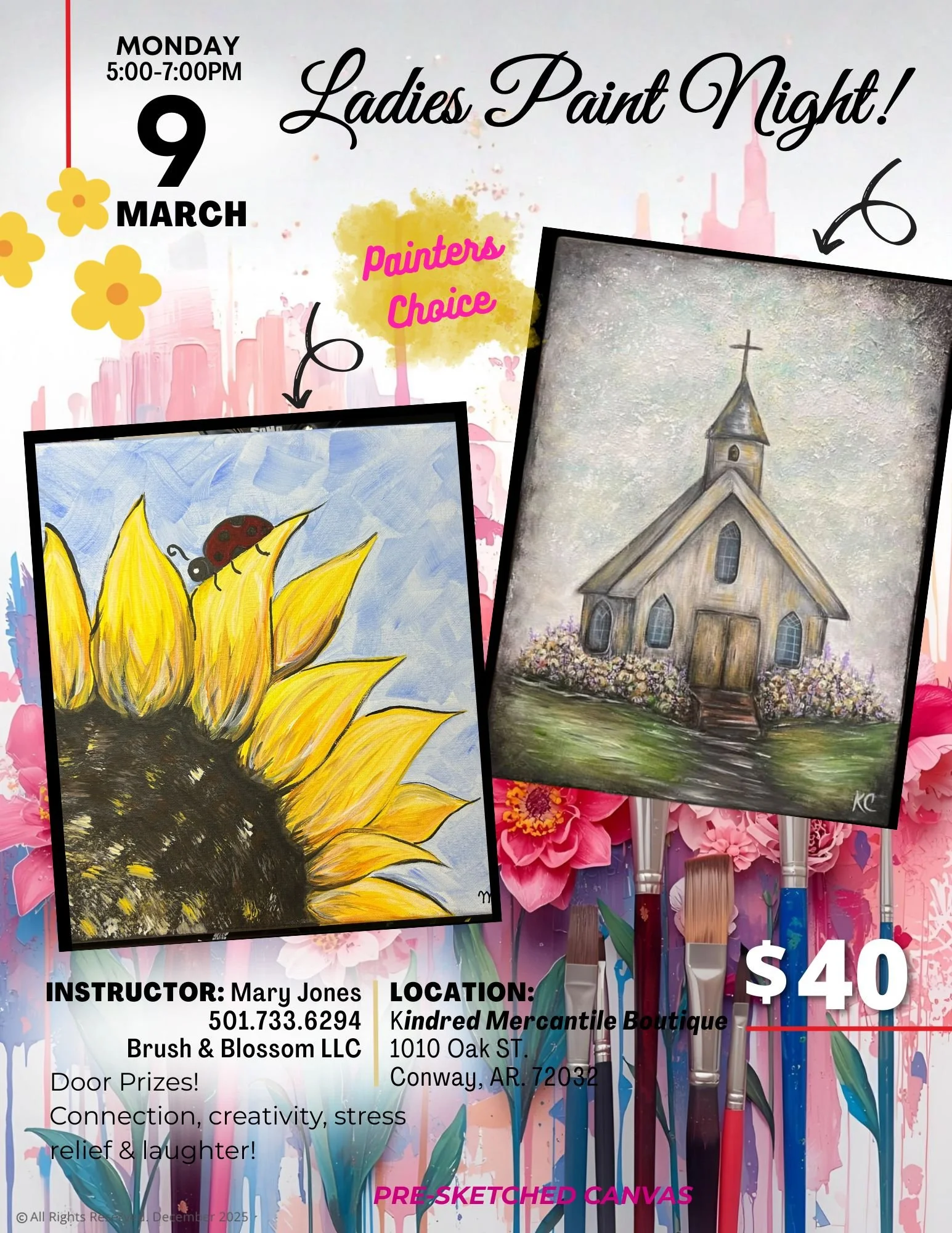 Ladies Paint Night at Kindred Mercantile Boutique! MARCH 9th