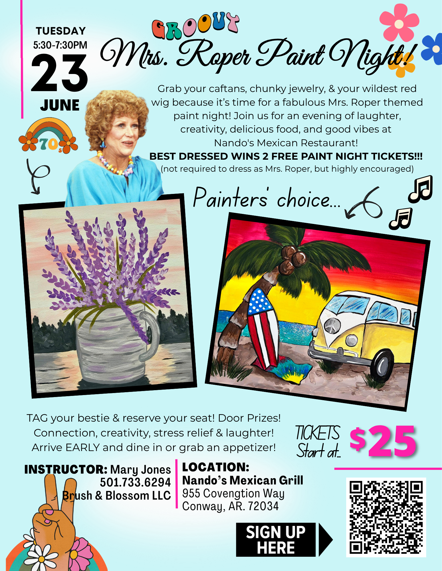 Mrs. Roper Paint Night at Nando's! June 23rd