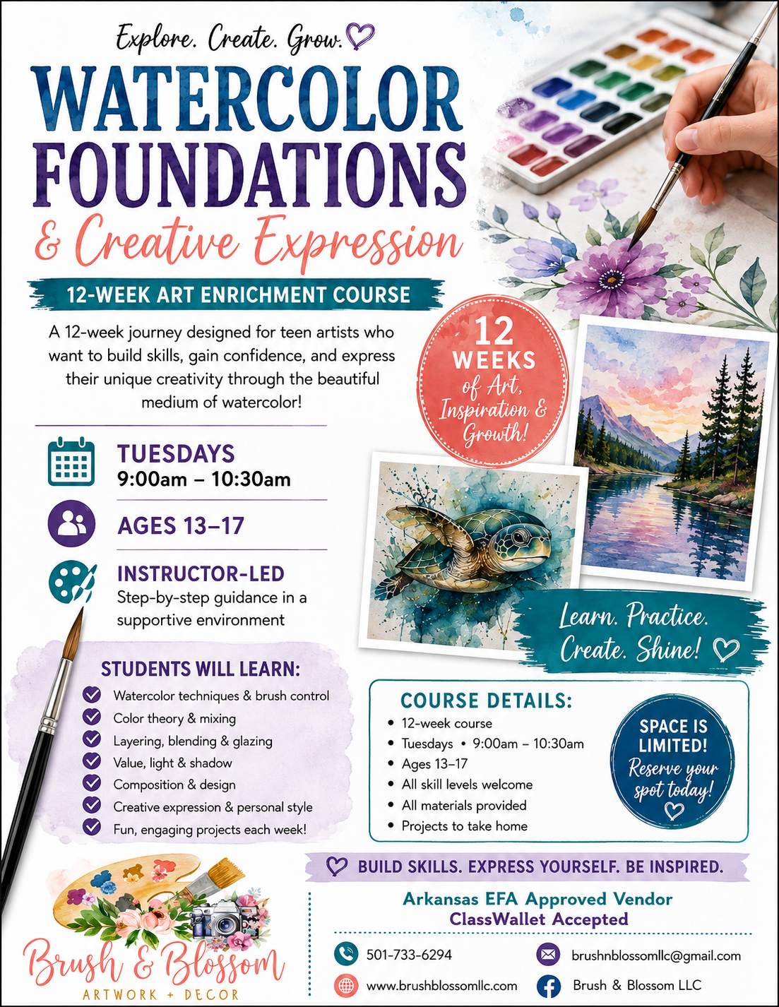 Watercolor Foundations & Creative Expression– Fall 2026