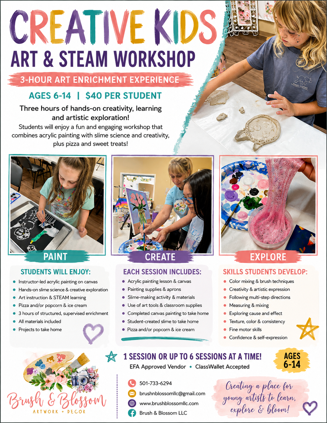 Creative Kids- Art & STEAM Workshop- 3 Hr.