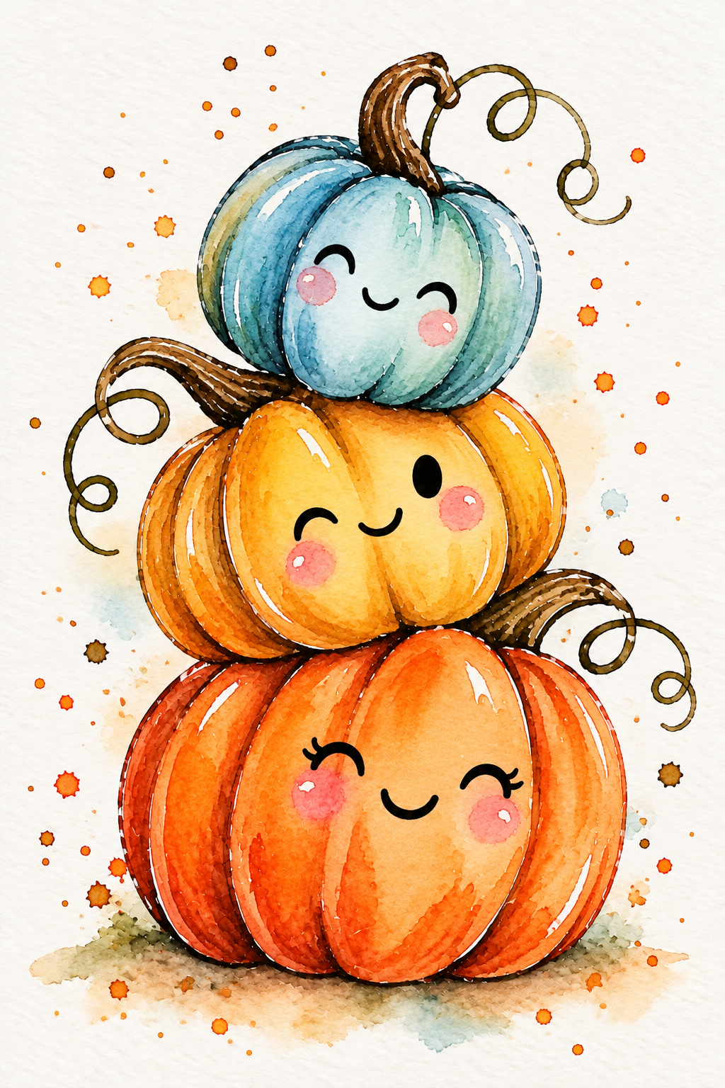 Whimsical Watercolor Pumpkin Stack.png