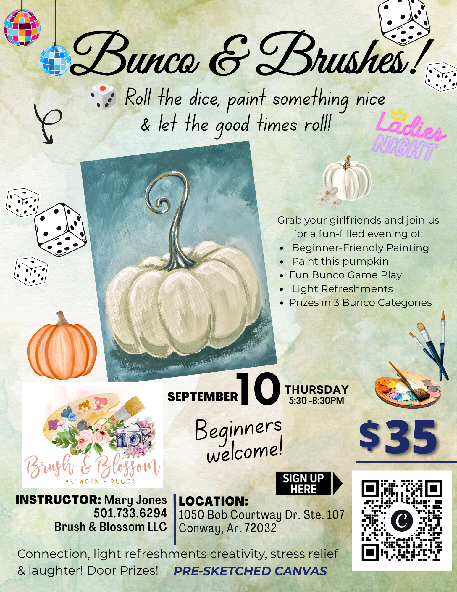 Bunco & Brushes - September 10th