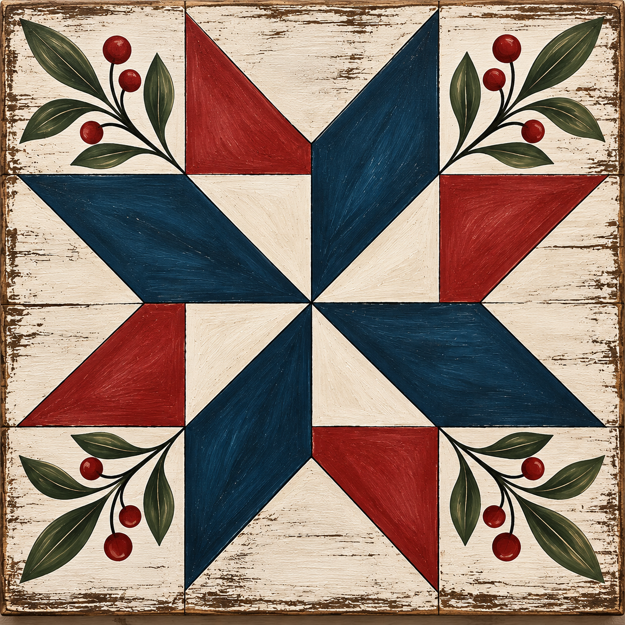 Rustic Barn Quilt Star with Berries.png