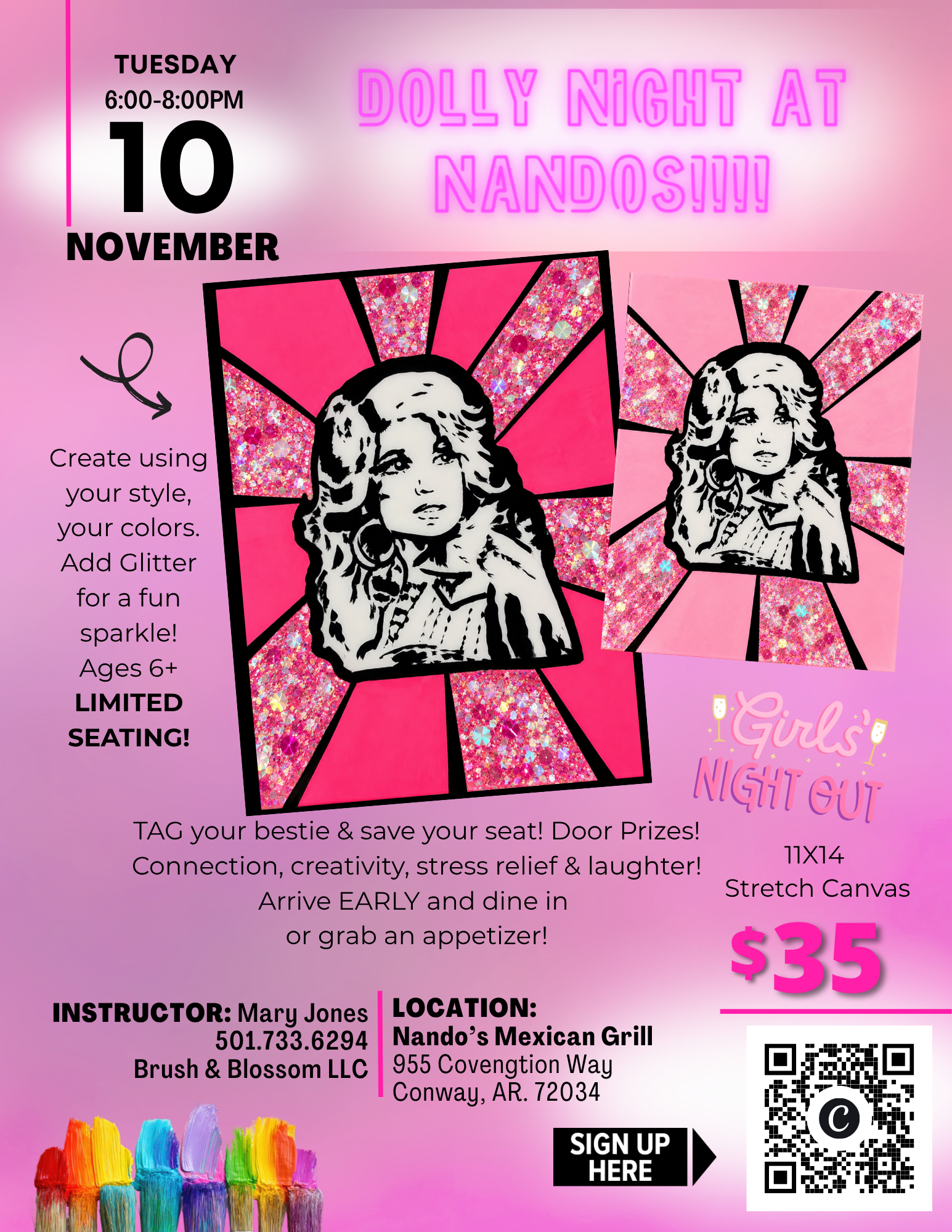 DOLLY Paint Night at Nando's! Ages 6+