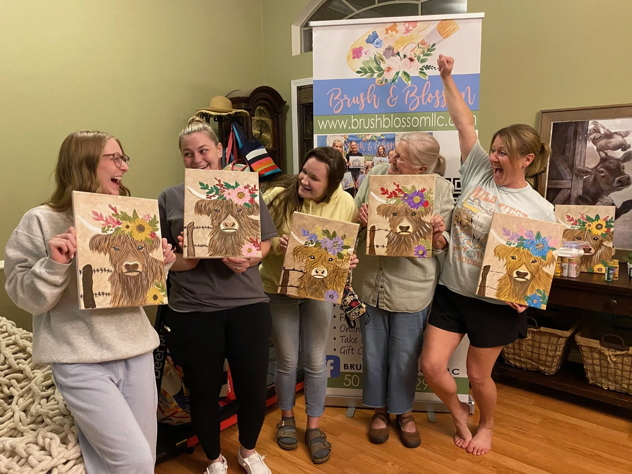 Host a private Paint Party! (Canvas $32.00 or Wood Round Door-hanger $45.00)