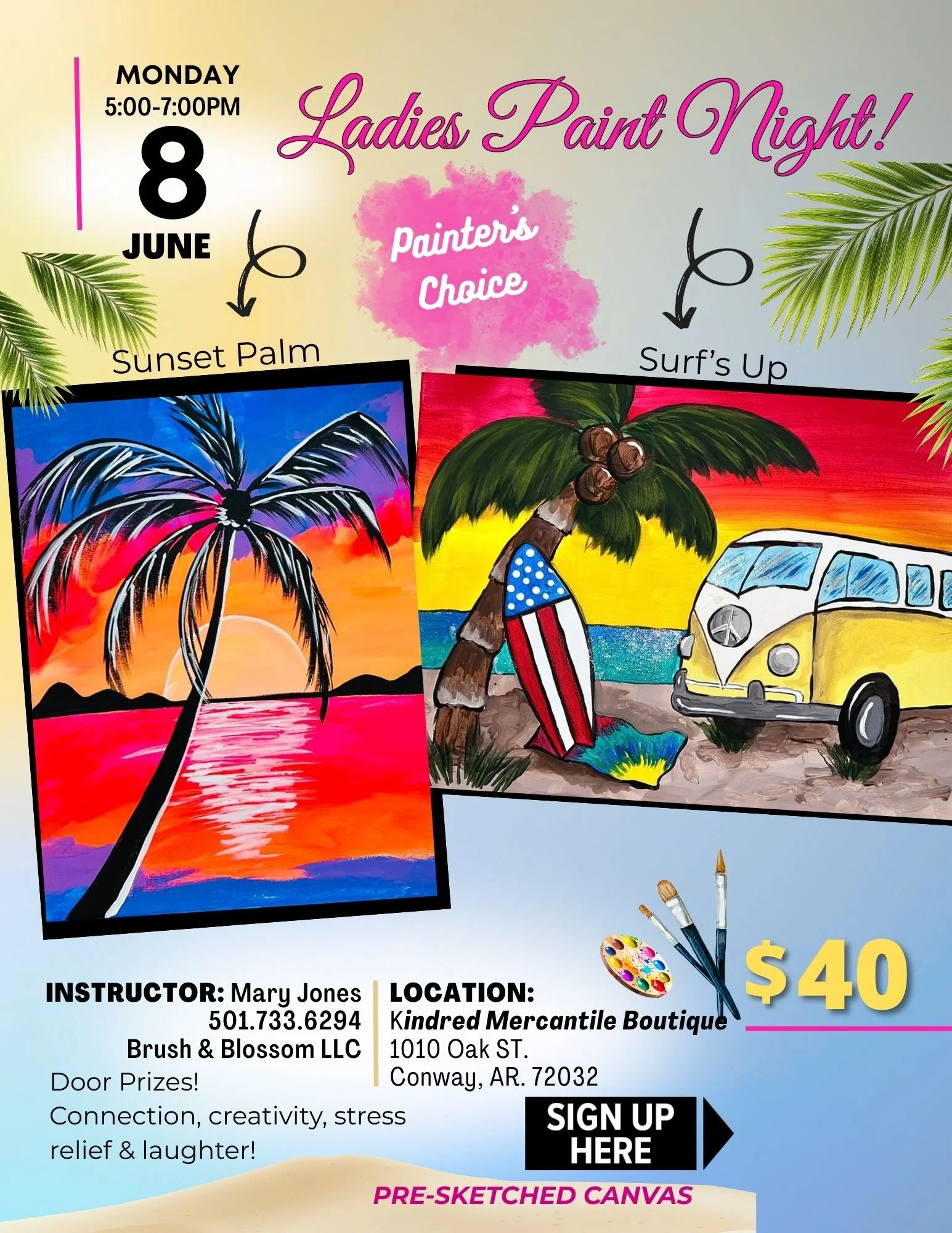 Ladies Paint Night at Kindred Mercantile Boutique! JUNE 8th