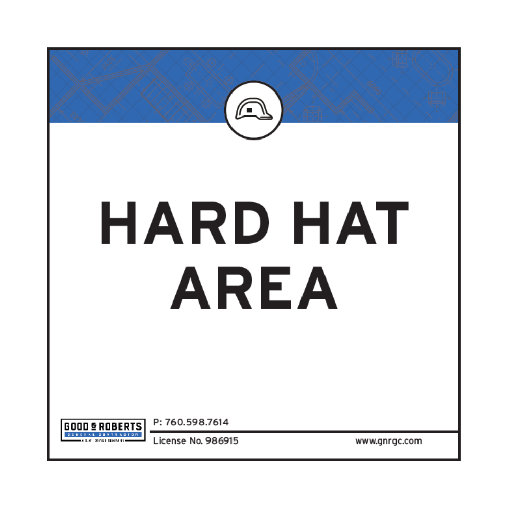 3' × 3 Hard Hat Area Banner Square