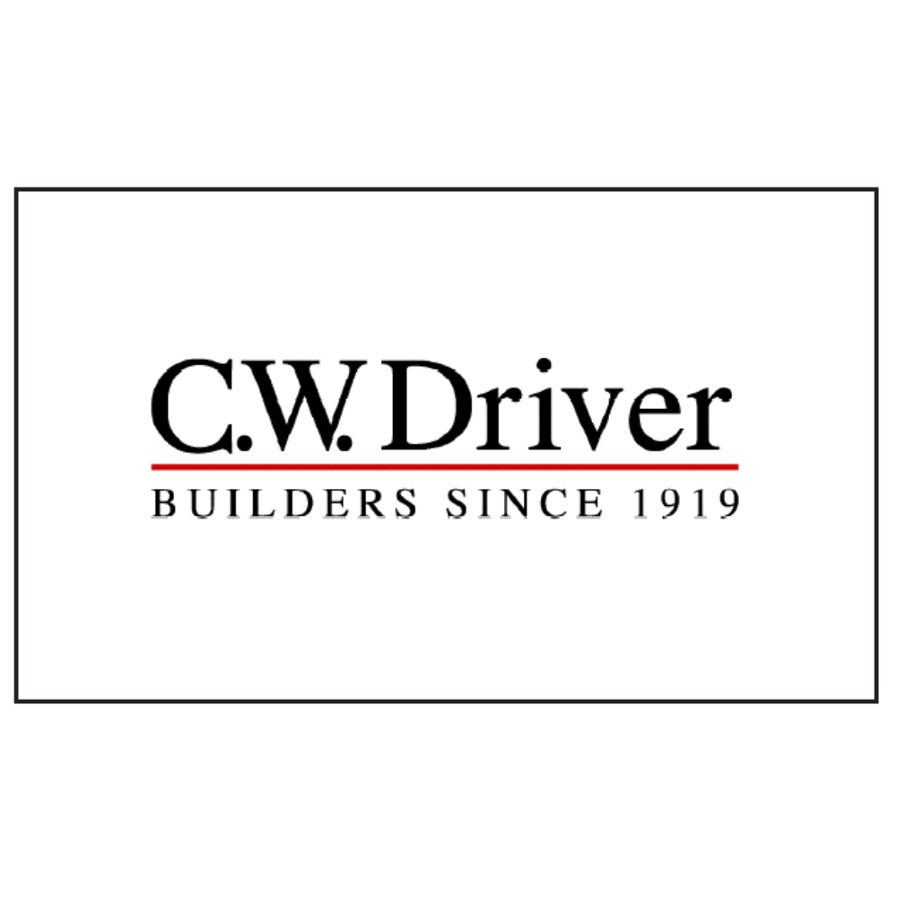 5' x 7' C.W. Driver Logo White Sign