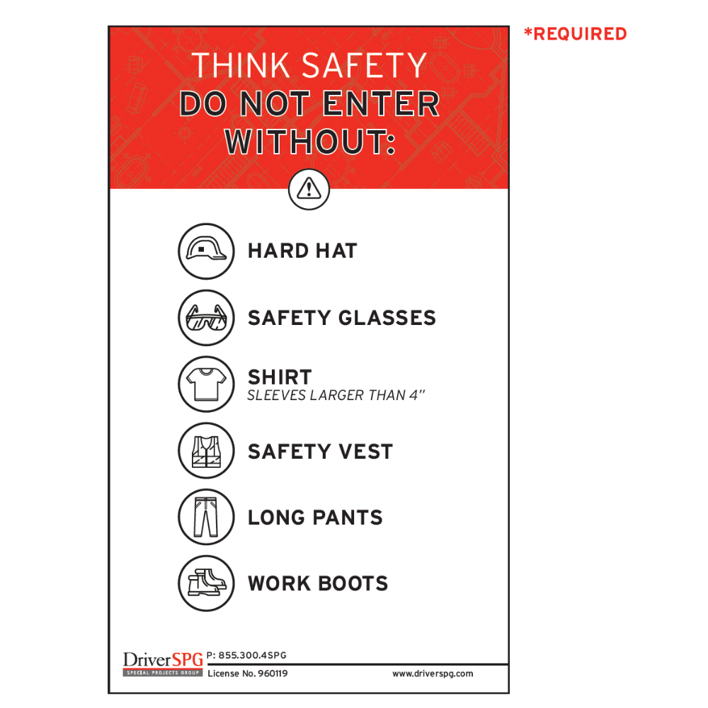 PPE Required Safety Banner